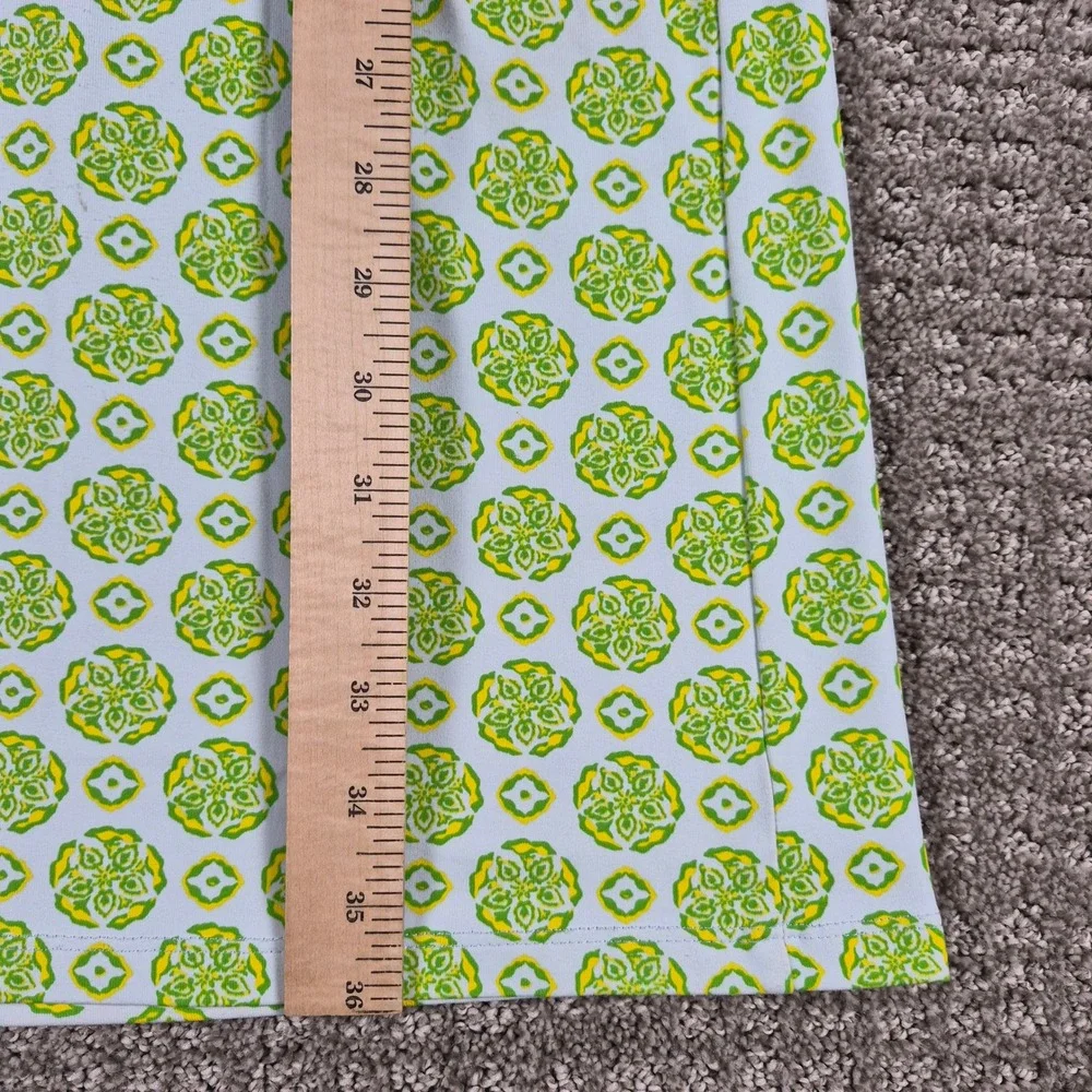 J McLaughlin Catalina Cloth Shift Dress Womens S Green Geometric Pockets